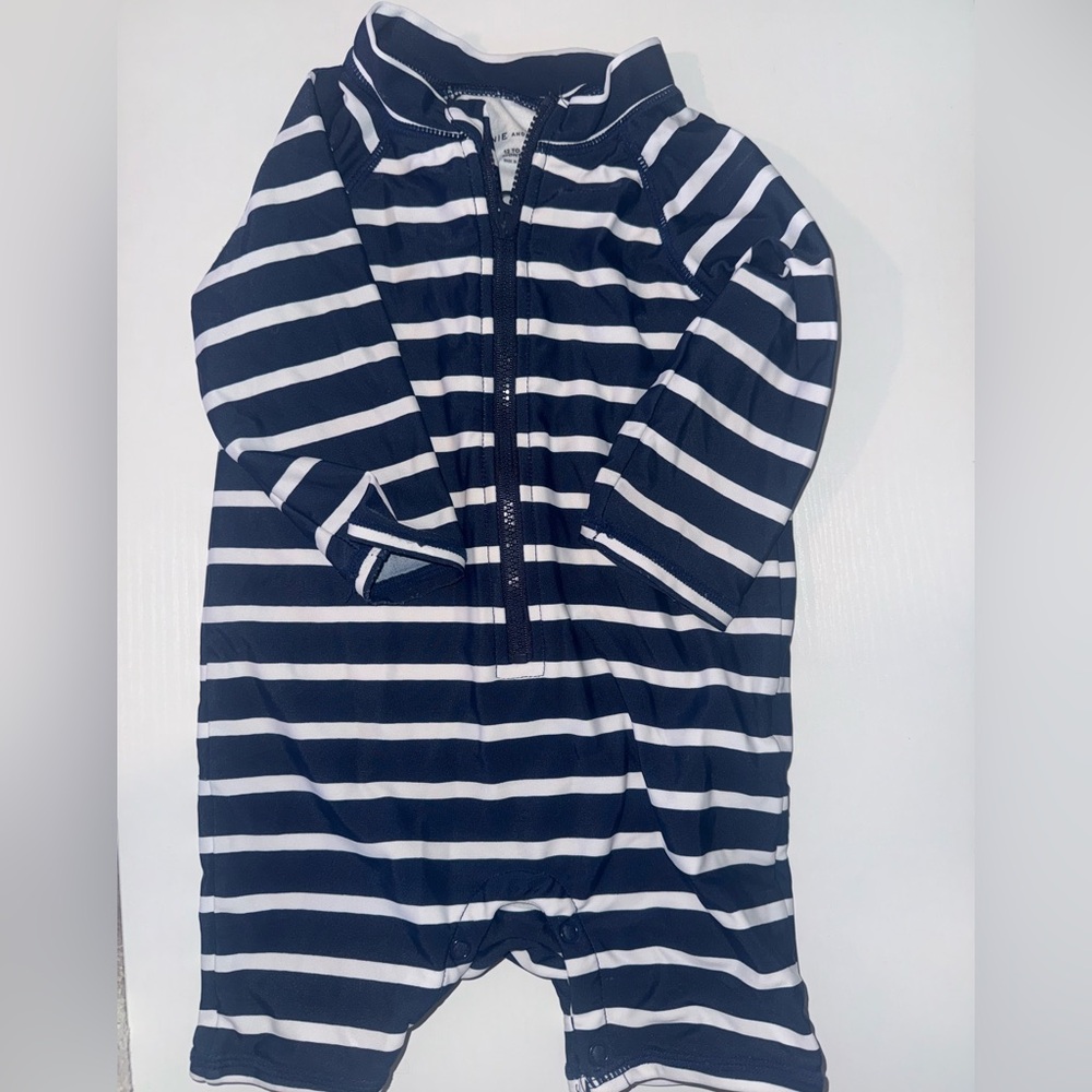Janie and Jack Striped Zipper Bathing Suit